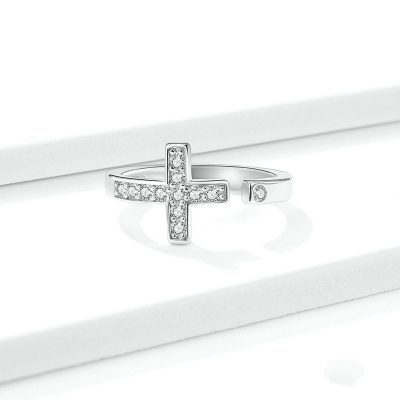 Nhẫn bạc nữ đính đá CZ hình chữ T thập thánh giá LILI_637147_4