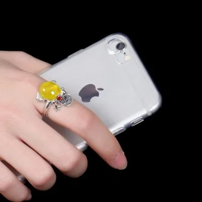 Nhẫn Bạc Nữ đính đá Chalcedony, Corundum, Garnet Cóc Ngậm Tiền LILI 314993 4