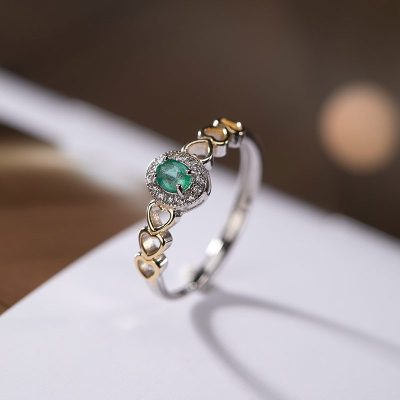 Nhẫn bạc nữ đính đá emerald ngọc lục bảo LILI_694438_1