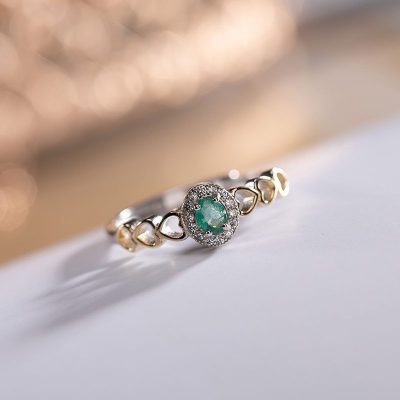 Nhẫn bạc nữ đính đá emerald ngọc lục bảo LILI_694438_4