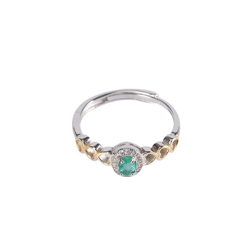 Nhẫn Bạc Nữ đính đá Emerald Ngọc Lục Bảo LILI 694438 5