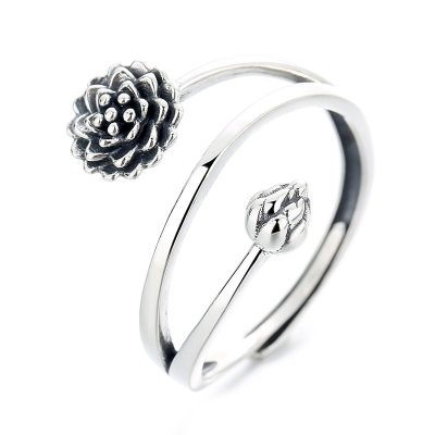Nhẫn bạc nữ hình bông hoa sen LILI_478374_5