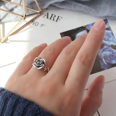Nhẫn bạc nữ hoa hồng Rose LILI_846396_9