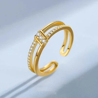 Nhẫn bạc nữ mạ vàng đính đá CZ Honey LILI_729242_1