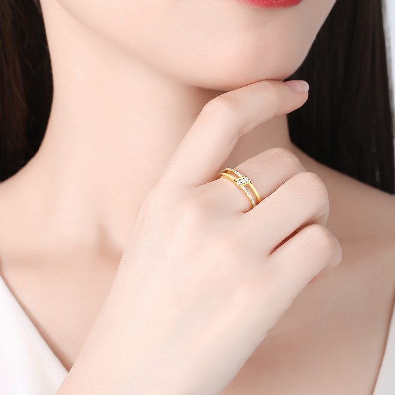 Nhẫn bạc nữ mạ vàng đính đá CZ Honey LILI_729242_4