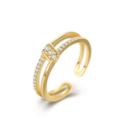 Nhẫn bạc nữ mạ vàng đính đá CZ Honey LILI_729242_5
