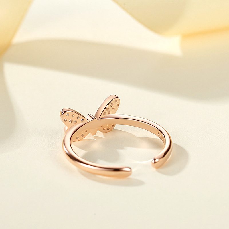 Nhẫn bạc nữ mạ vàng đính đá CZ con bướm xinh LILI_694618_3