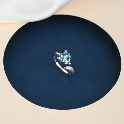 Nhẫn bạc nữ mạ vàng đính đá CZ hồ ly Fox LILI_852641_3