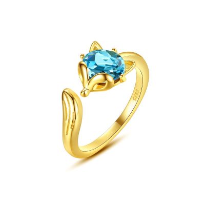 Nhẫn bạc nữ mạ vàng đính đá CZ hồ ly Fox LILI_852641_5