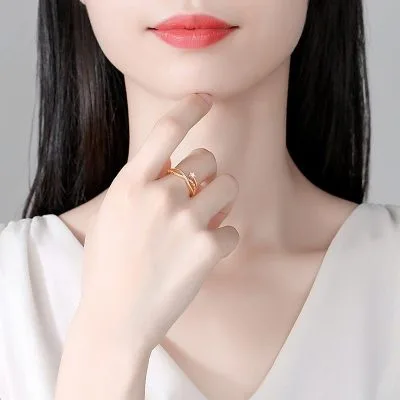 Nhẫn bạc nữ mạ vàng đính đá CZ vô cực ngôi sao may mắn LILI_189799_3