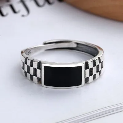 Nhẫn bạc nữ phong cách Punk Black LILI_946644_1