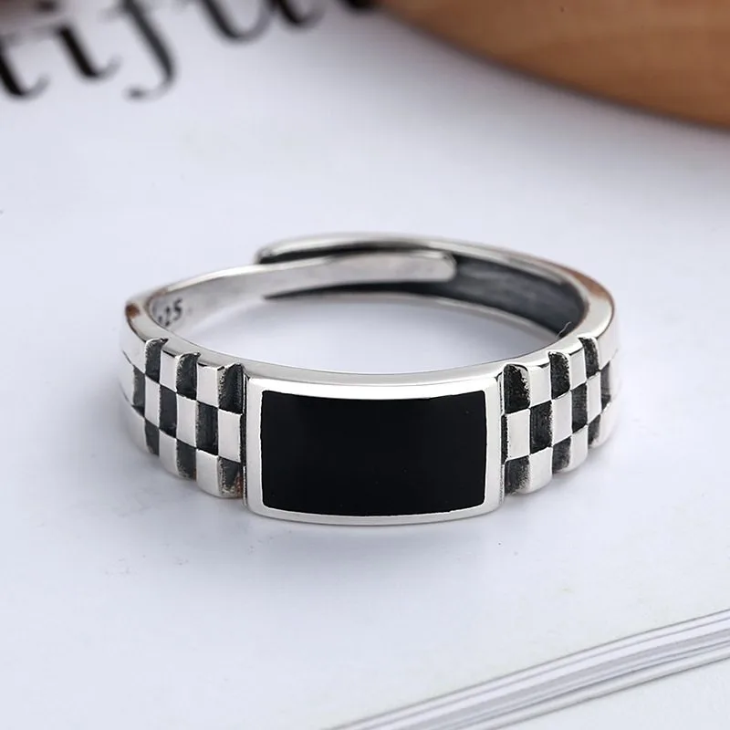 Nhẫn bạc nữ phong cách Punk Black LILI_946644_1