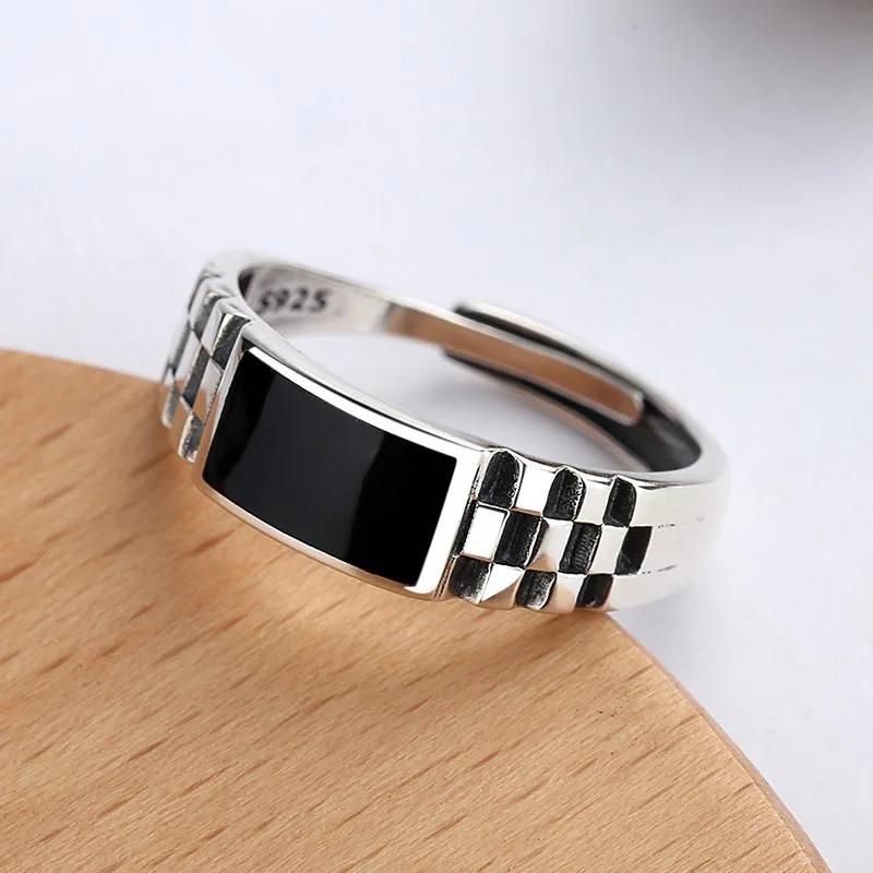 Nhẫn bạc nữ phong cách Punk Black LILI_946644_5