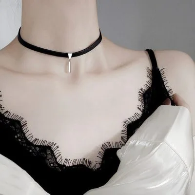 Vòng Cổ Choker Bạc Nữ, Dây Da Thanh Thẳng LILI 547162 3