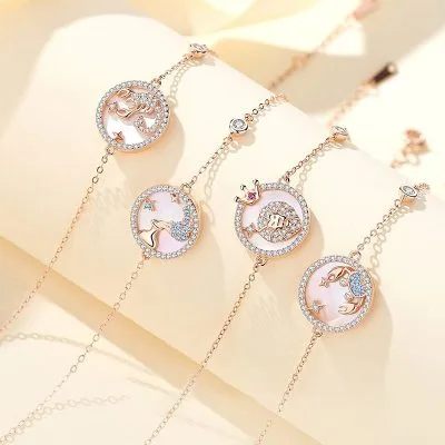 Vòng Tay Bạc Nữ 12 Cung Hoàng đạo đính đá CZ LILI 868151 1