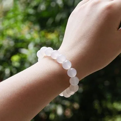 Vòng Tay Mã Não Trắng 5A Nữ Nam LILI 491843 2
