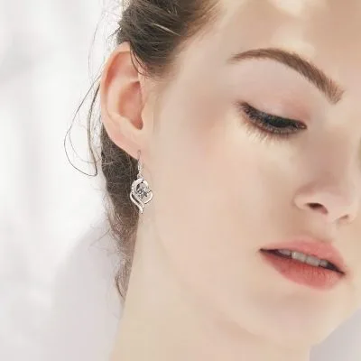 Bông Tai Bạc Ý S925 Nữ Mạ Bạch Kim đính đá CZ Hình Trái Tim LILI 991582 12