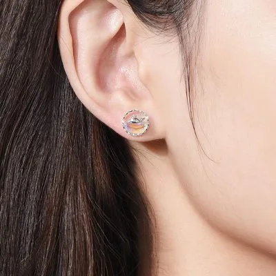 Bông Tai Bạc Nữ Cá Voi Và Biển Cả đá Aurora LILI 316735 4