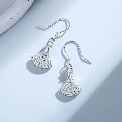 Bông Tai Bạc Nữ Chân Váy Hình Quạt đính đá CZ LILI 768827 1