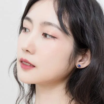 Bông Tai Bạc Nữ Dạng đinh Tán đính đá Opal LILI 692318 5