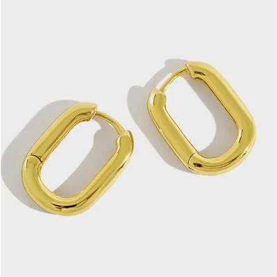 Bông Tai Bạc Nữ Dát Vàng 18k Chữ U LILI 186693 10