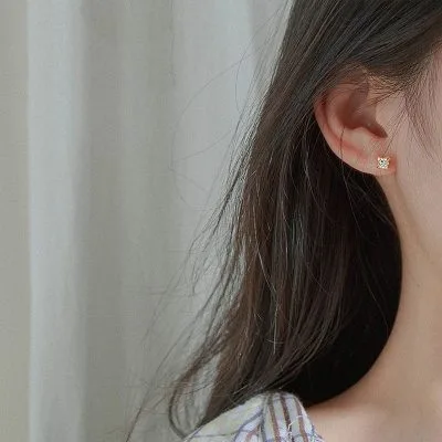 Bông Tai Bạc Nữ đính đá CZ Hình Ngôi Sao Mộc LILI 358258 15
