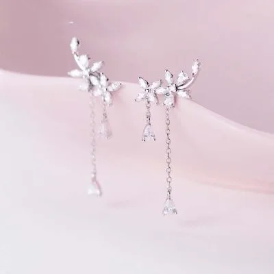 Bông tai bạc nữ đính đá CZ hình những bông hoa Lưu ly LILI_148289_30