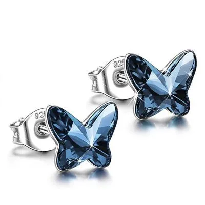 Bông Tai Bạc Nữ đính đá Swarovski Hình Con Bướm LILI 911793 10