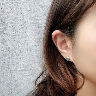 Bông Tai Bạc Nữ đom đóm đá Mặt Trăng Moonstone Dạng Nụ LILI 445157 6
