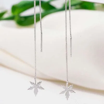 Bông tai bạc nữ hình lá phong LILI_969734_10