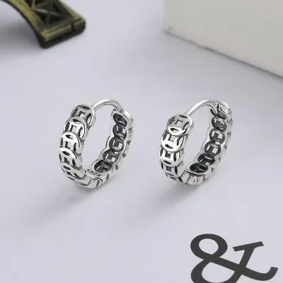 Bông Tai Bạc Nữ Kim Tiền đồng Xu LILI 387354 1