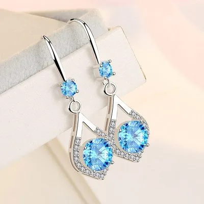 Bông Tai Bạc Nữ Mạ Bạch Kim đính đá CZ Hình Giọt Nước LILI 416496 10