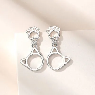 Bông Tai Bạc Nữ Mèo Chân Mèo LILI 994259 1
