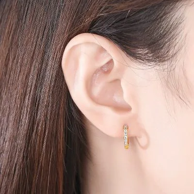 Bông tai bạc nữ nam tròn đính đá CZ Cristy LILI_886531_34