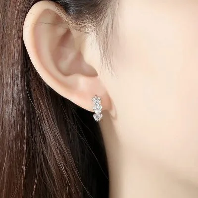 Bông tai bạc nữ tròn hình bông hoa 5 cánh Cute LILI_749976_4