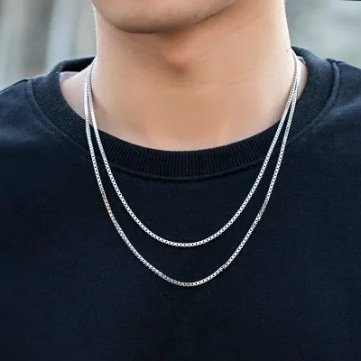 Dây Chuyền Bạc Nam Tổng Hợp Chuỗi Vuông Tròn Thời Trang Hip Hop LILI 345554 14