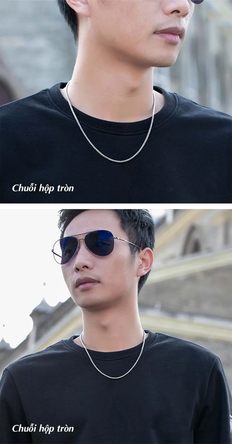 Dây Chuyền Bạc Nam Tổng Hợp Chuỗi Vuông Tròn Thời Trang Hip Hop LILI 345554 5