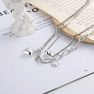Dây chuyền bạc nữ 2 tầng hình trái tim Heart To Heart LILI_575475_1