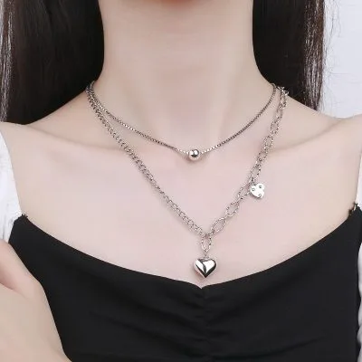 Dây chuyền bạc nữ 2 tầng hình trái tim Heart To Heart LILI_575475_3