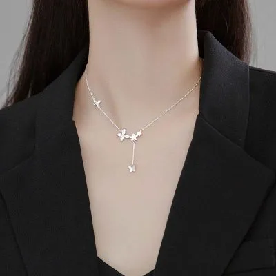 Dây Chuyền Bạc Nữ Choker đính đá CZ Con Bướm Xinh LILI 497535 1
