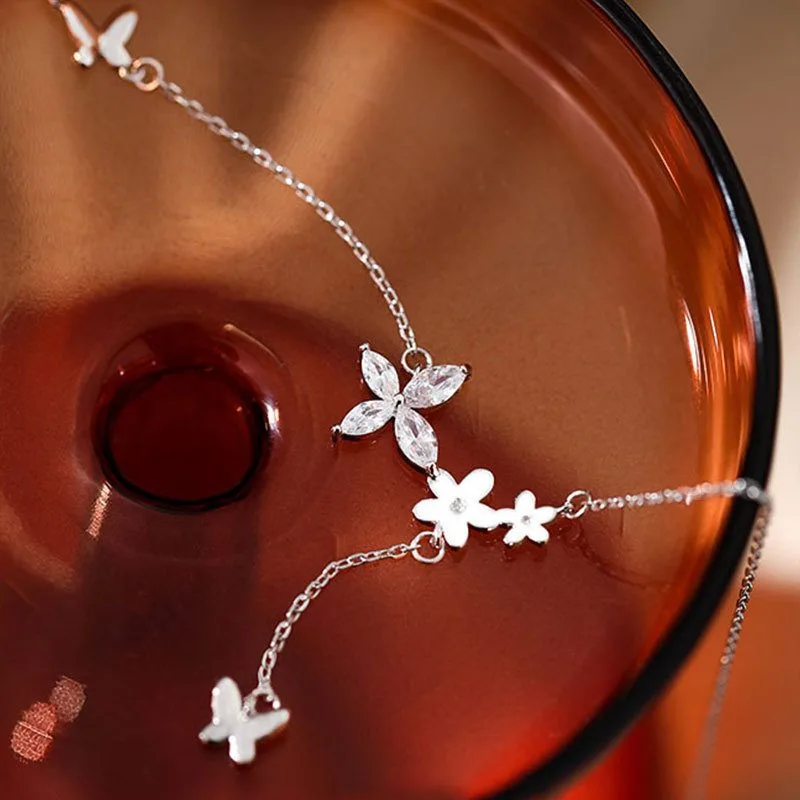 Dây Chuyền Bạc Nữ Choker đính đá CZ Con Bướm Xinh LILI 497535 10