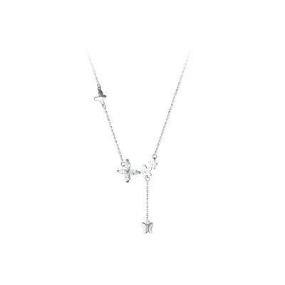 Dây Chuyền Bạc Nữ Choker đính đá CZ Con Bướm Xinh LILI 497535 5