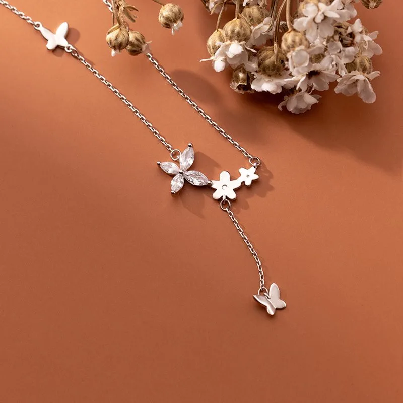 Dây Chuyền Bạc Nữ Choker đính đá CZ Con Bướm Xinh LILI 497535 6