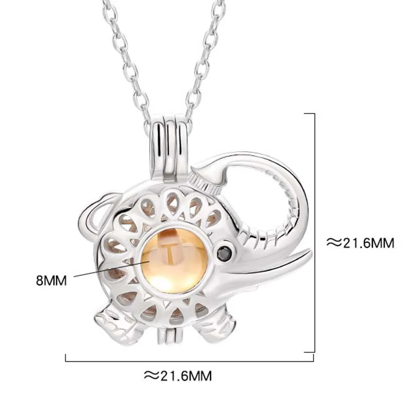 Dây Chuyền Bạc Nữ Dạng Lồng đóng Mở Hình Voi Con LILI 975577 7