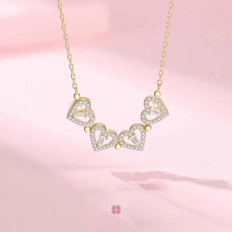 Dây Chuyền Bạc Nữ đính đá CZ Cỏ 4 Lá đóng Mở LILI 822972 2