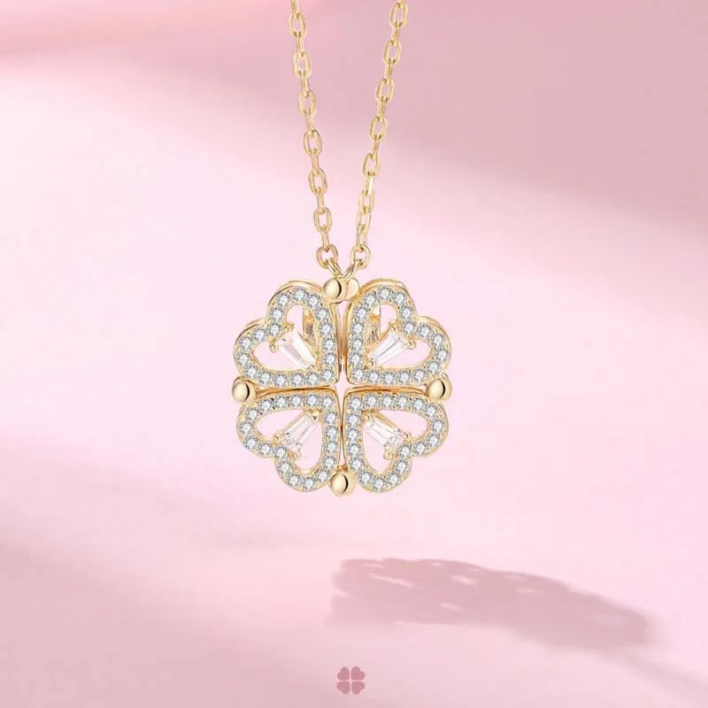 Dây Chuyền Bạc Nữ đính đá CZ Cỏ 4 Lá đóng Mở LILI 822972 4