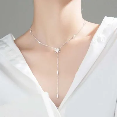 Dây chuyền bạc nữ đính đá CZ ngôi sao 7 cánh cách điệu LILI_381245_4