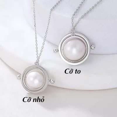Dây chuyền bạc nữ đính ngọc trai quả địa cầu LILI_674953_10