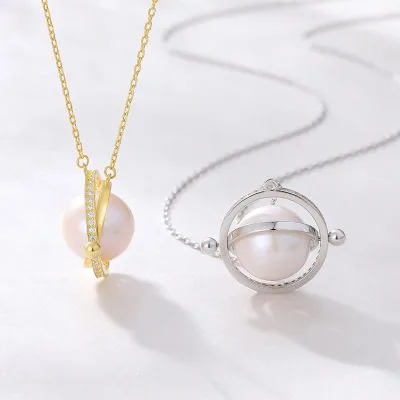 Dây chuyền bạc nữ đính ngọc trai quả địa cầu LILI_674953_11
