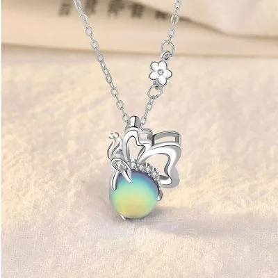 Dây chuyền bạc nữ đính pha lê Aurora cánh bướm LILI_531983_12